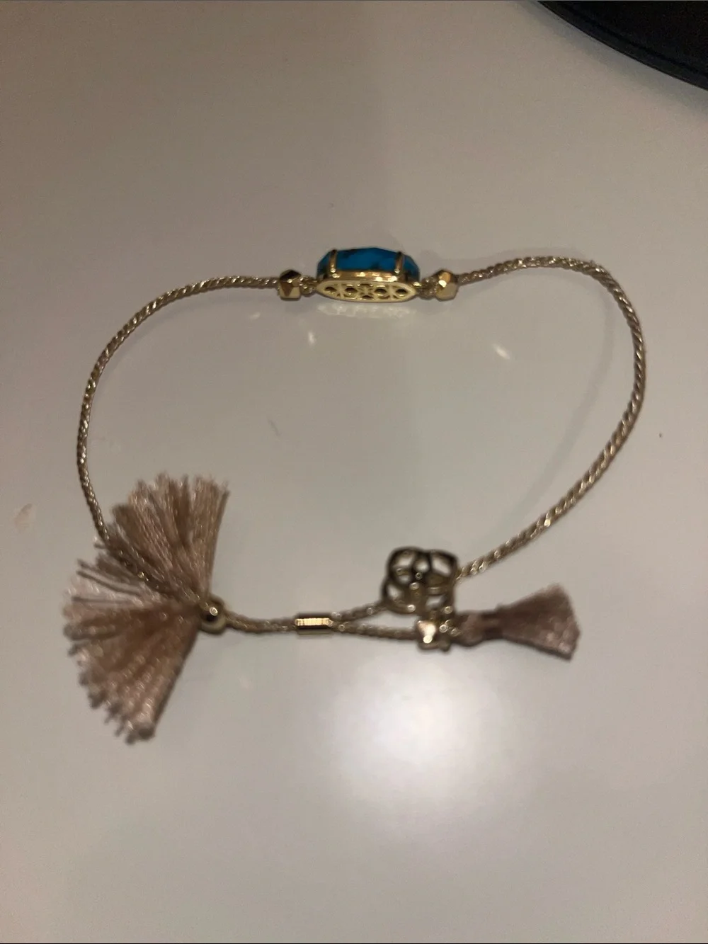 Kendra Scott Gold-Tone Bracelet with Turquoise Blue Stone